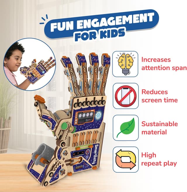 Detalle 2 de Smartivity DIY Robotic Mechanical Hand STEM Toy for Kids 8-14