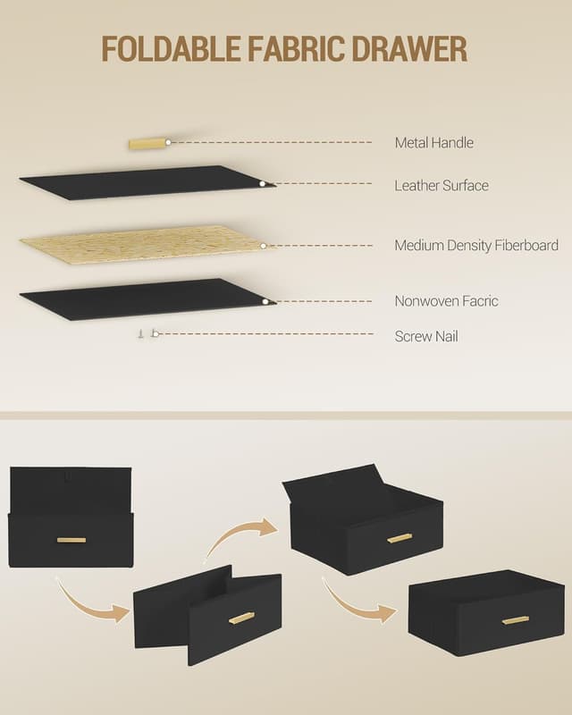 Thumbnail 4 de Hzuaneri NS36104B Table de chevet 2 tiroirs
