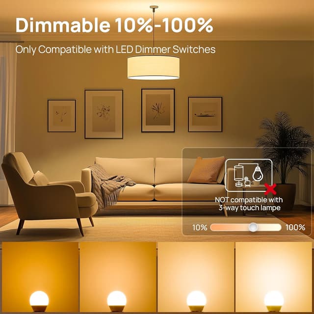 Detalle de Linkind Bombillas LED regulables Golf P45 E27 (paquete 6)