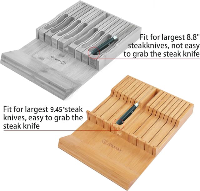 Thumbnail 4 de Utoplike In-drawer Knife Block 16-slot Bamboo Organizer
