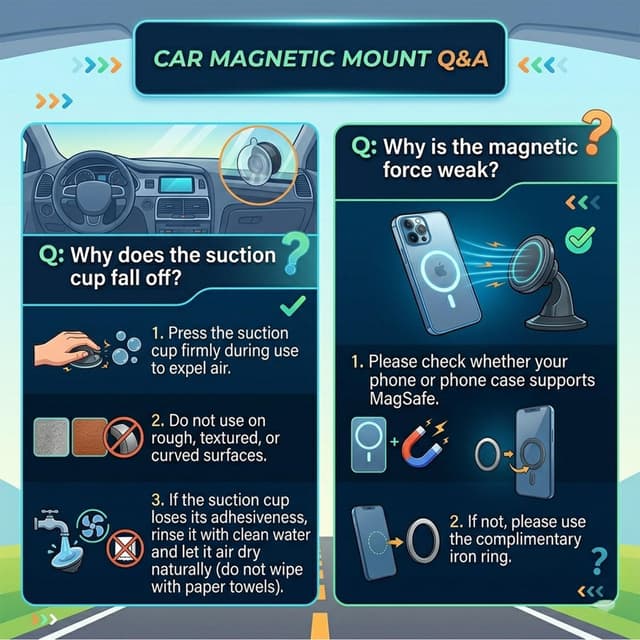 Detalle de Uprosdik Black Magnetic Phone Holder for Car (3000gf N55 Magnet, 360° Adjustable)