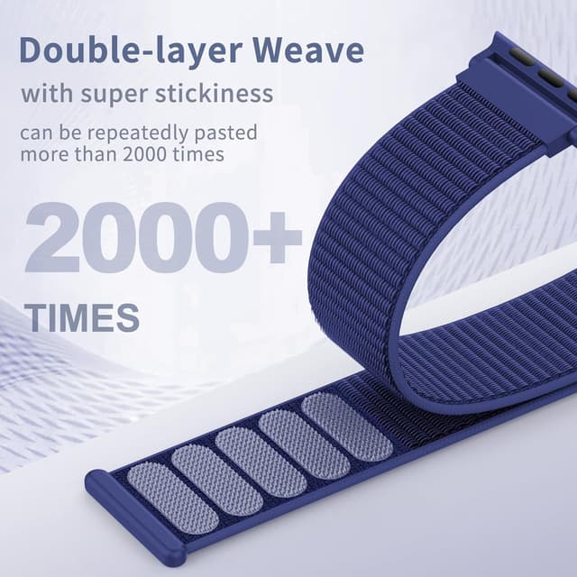 Detalle de DigiHero Nylon Sport Loop compatible with Apple Watch straps (46/44/45/49mm) in Ultramarine