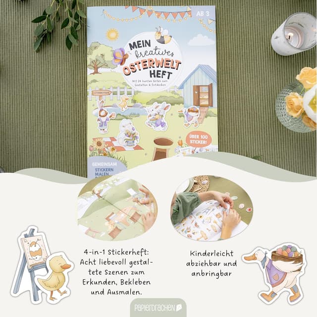 Thumbnail 1 de Papierdrachen Mein kreatives Osterhasenwelt Stickerheft