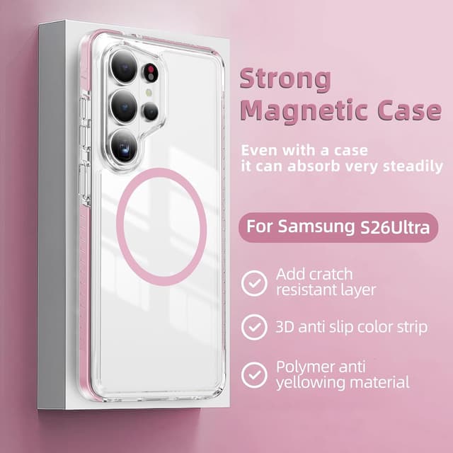 Detalle 2 de DEERLAMN S26 Ultra MagSafe clear case