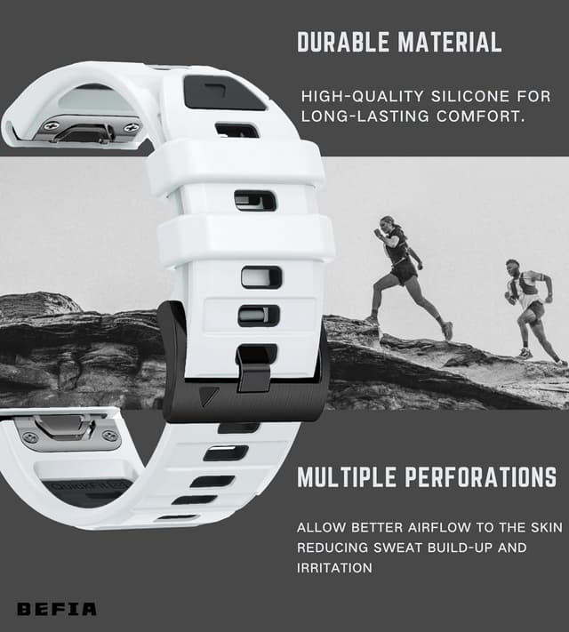 Detalle 2 de BEFIA 22mm Quick Fit Watch Band for Garmin fenix 8 47mm, epix Gen 2 47mm & Forerunner 965/955 (22mm straps)