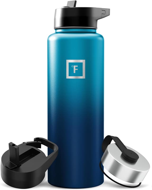 Detalle de Edelstahl-Trinkflasche mit Strohhalm und doppelwandiger Isolierung (650/950/1200/1800 ml) – BPA-frei, auslaufsicher