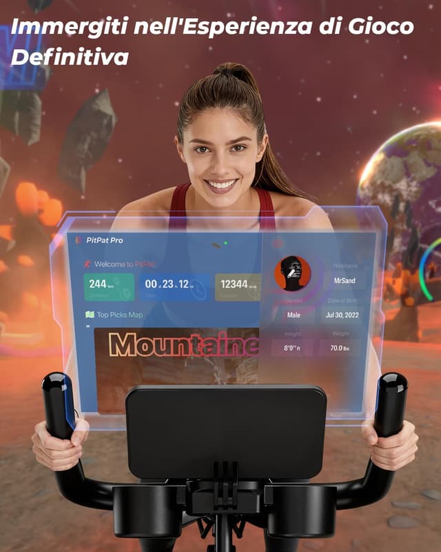 Detalle de Superun Cyclette da casa con resistenza magnetica e 32 livelli, controllo via app e portata fino a 136 kg