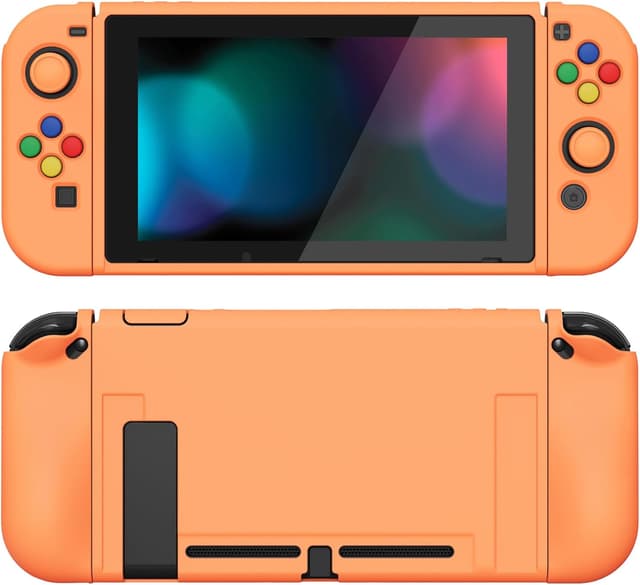 Detalle de playvital ZealProtect Soft Protective Case for Nintendo Switch (Apricot Yellow) with Glass Screen Protector & Button Caps