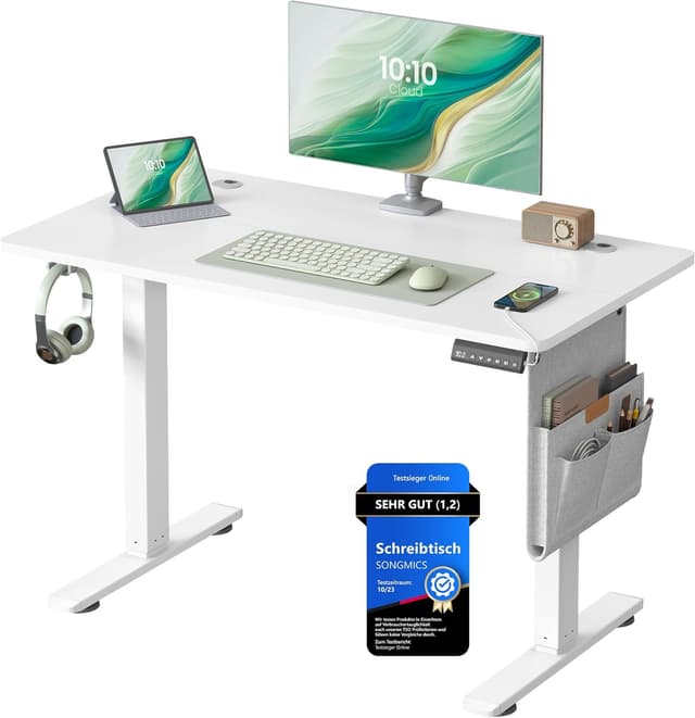 Detalle de SONGMICS LSD130WZ01 höhenverstellbarer Schreibtisch 100×60 cm