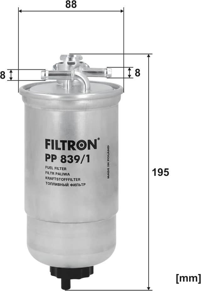 Thumbnail 2 de Filtron PP 839/1 filtro de combustible 195 mm