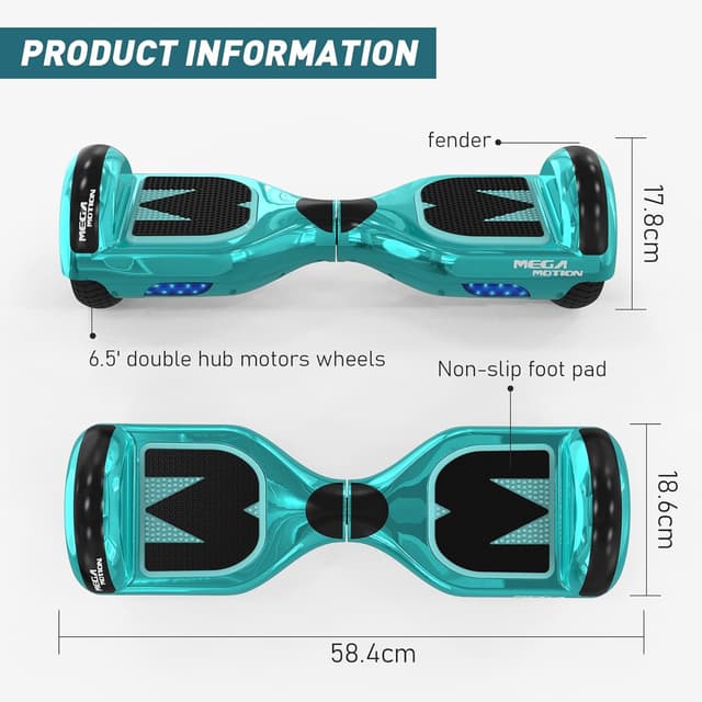 Detalle 2 de MEGA MOTION Hoverboard für Kinder mit 6,5 Zoll & Bluetooth-Lautsprecher