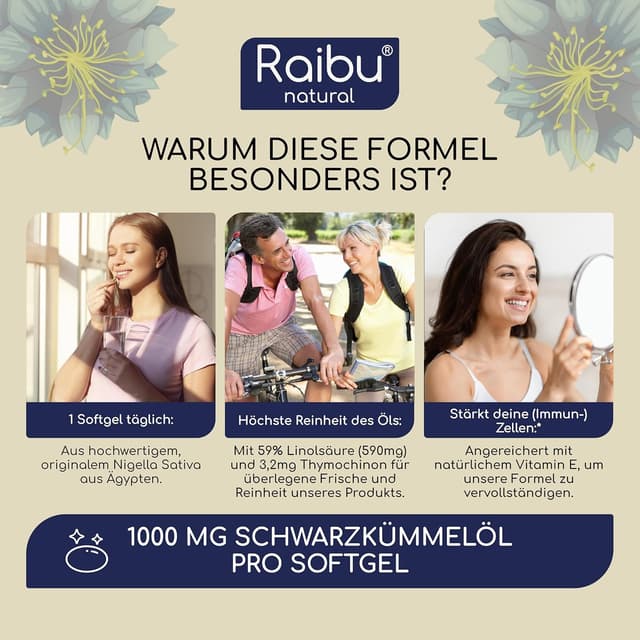 Thumbnail 1 de Schwarzkümmelöl Kapseln 1000 mg 180 Softgels