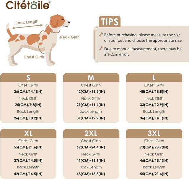 Detalle de CITÉTOILE Hundpullover Fleece mit Rollkragen, Khaki (S) – warme Winterkleidung für kleine Hunde