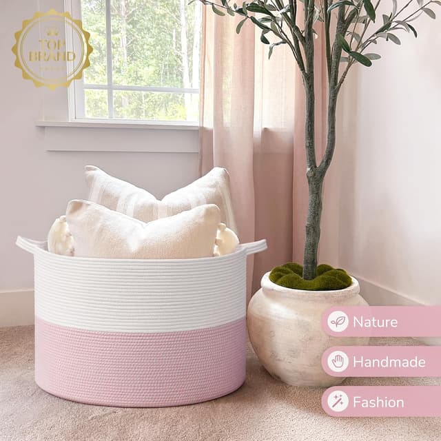 Thumbnail 6 de TIMEYARD Jumbo Wäschekorb 115 l (rosa) für Kinderzimmer & Spielzeugaufbewahrung