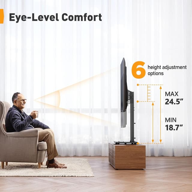 Detalle de Perlegear TV Ständer PGTVS26 für 32–70 Zoll: schwenkbar, neigbar, höhenverstellbar