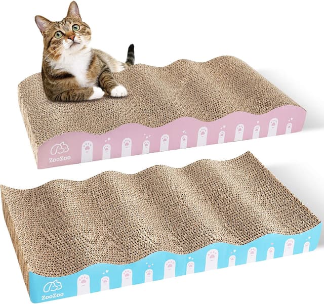 Imagen de ZooZoo 2-Pack Curved Corrugated Cat Scratchers en OfertitasTOP