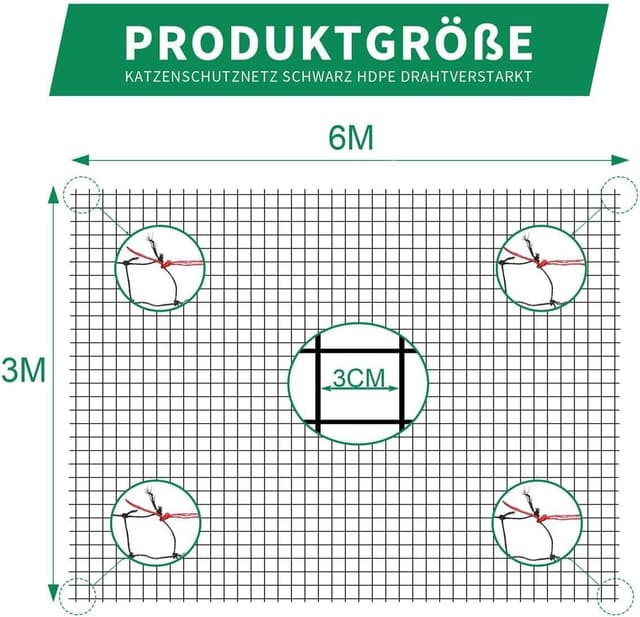 Thumbnail 1 de Tatamiyya Katzennetz 6x3m für Balkon