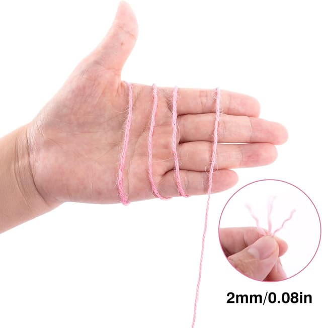 Detalle de G2PLUS 2mm Jute String Twine (100m) Pink Natural Garden Twine for DIY, Crafts & Plant Tying