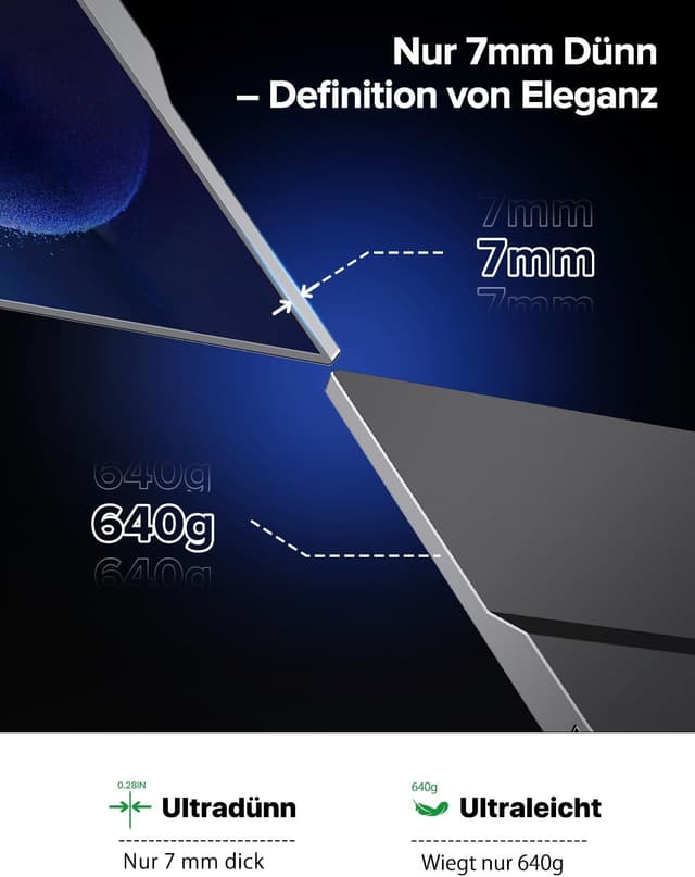 Detalle de UPERFECT Portable Monitor Touchscreen 15,6" (IPS, Full HD, matt, HDR) mit Dual USB‑C und VESA