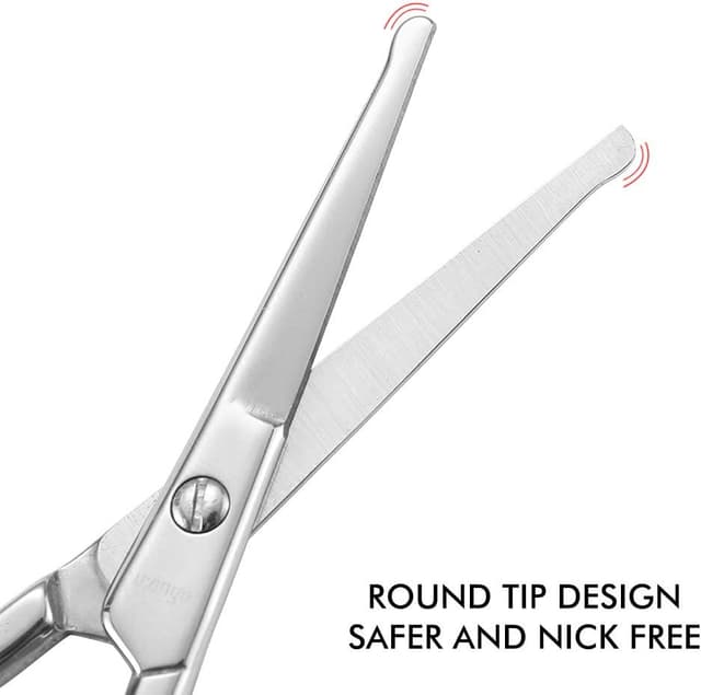 Detalle de LIVINGO Professional Small Ear & Nose Hair Scissors (Curved, Safety Rounded Tip) – 2 Pack