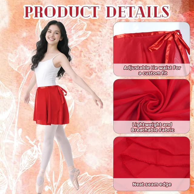 Thumbnail 4 de Baisdan Ballet Wrap Skirt 33cm length 🩰