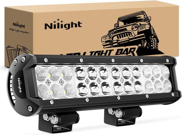 Detalle de Nilight 12-Inch 72W 5040LM Spot/Flood LED Light Bar (Combo Beam) for Truck, SUV, ATV/UTV, Van, and More