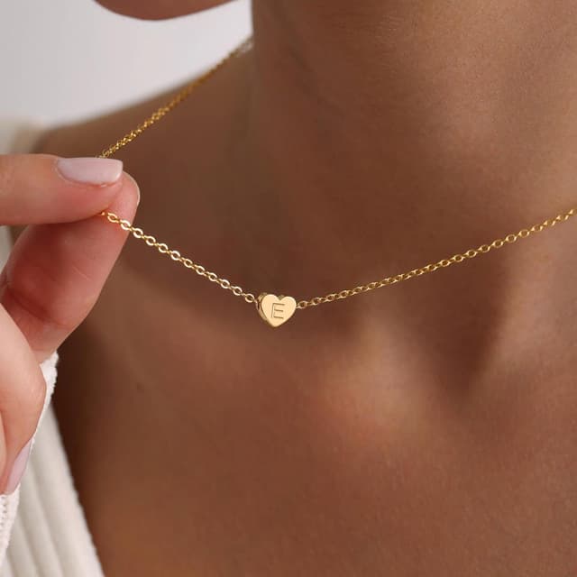 Thumbnail 2 de Turandoss Buchstaben-Halskette mit Herz & Initialen, 14K vergoldet (40 cm + 5 cm verstellbar)