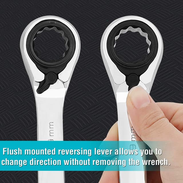 Thumbnail 2 de DURATECH ensemble de clés mixtes réversibles à cliquet 9 pièces