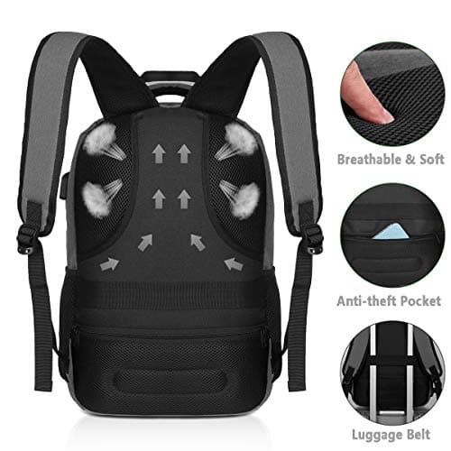 Detalle de YAMTION Mochila escolar YAMTION de 30 L con compartimento acolchado para portátil hasta 16” y puerto USB