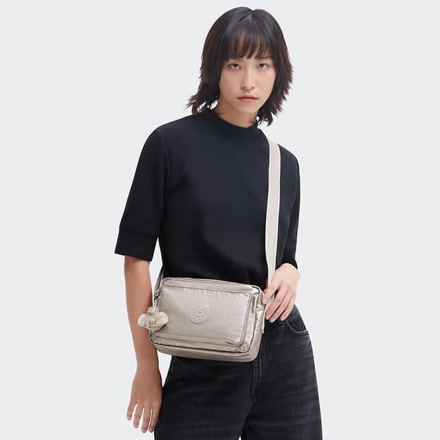 Thumbnail 6 de Kipling Abanu M Bandolera Mediana 💼 - Metallic Glow Plata