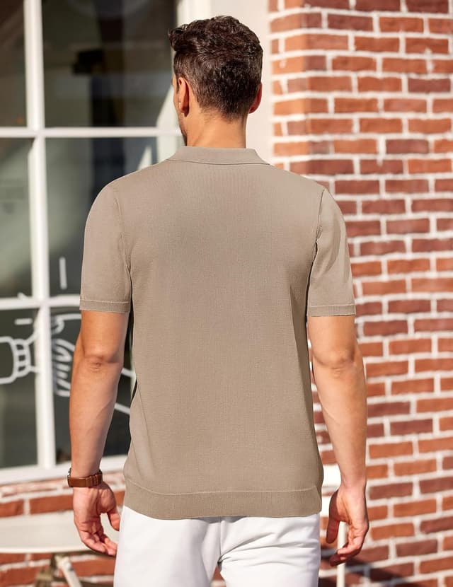 Detalle 2 de Polo homme COOFANDY manches courtes tricot décontracté golf