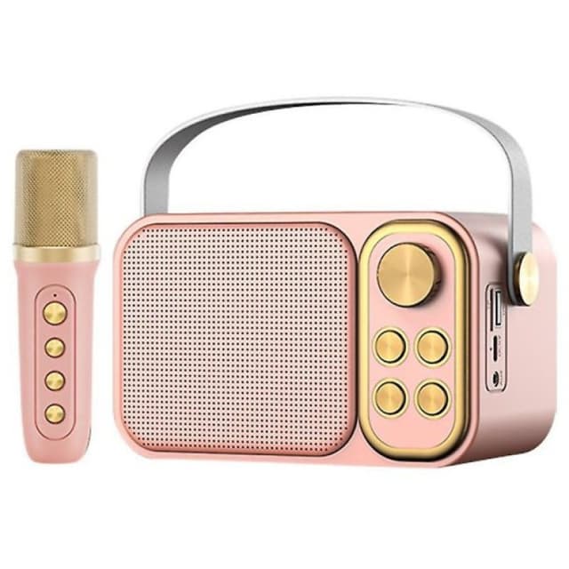 Imagen de Klack Karaoke Retro 10 W rosa: altavoz Bluetooth con micrófono en OfertitasTOP