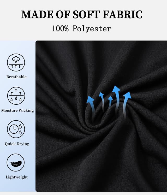 Detalle 2 de ZENGVEE 1/3/5 Pack Men’s Polo Shirts – Breathable Quick-Dry Golf Polos with 3 Buttons