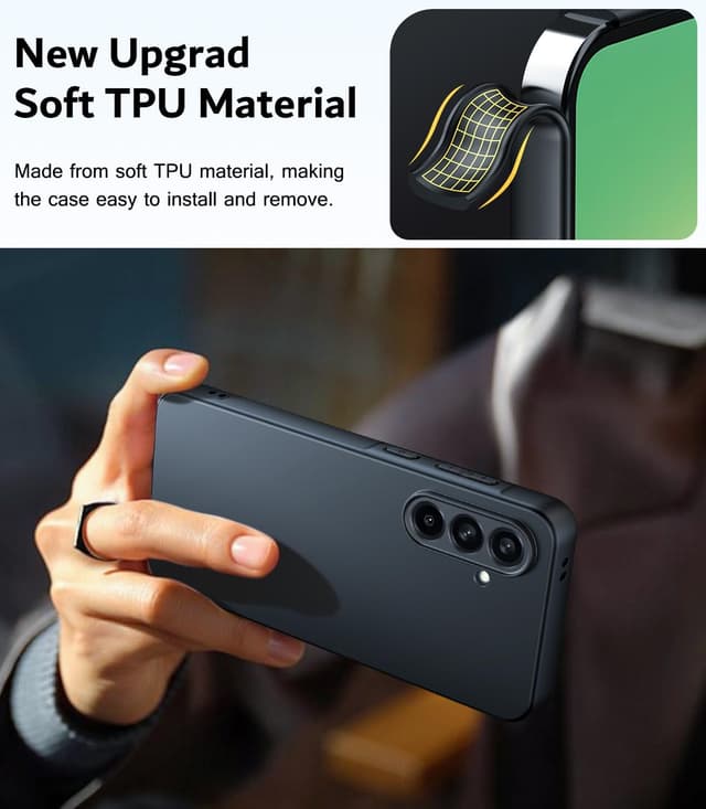 Detalle de Coque TesRank en TPU souple antichoc et antidérapante pour Samsung Galaxy A56 5G (noir)