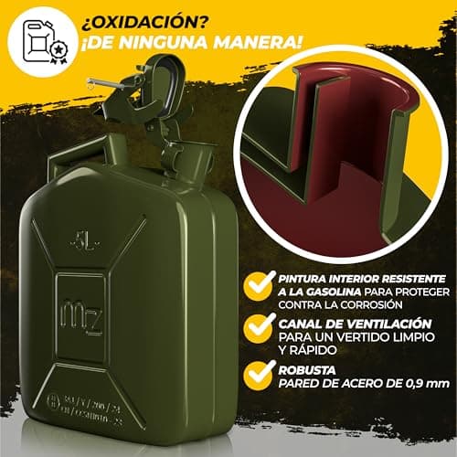 Thumbnail 3 de Bidón de Gasolina Metálico Monzana 5L Verde⛽