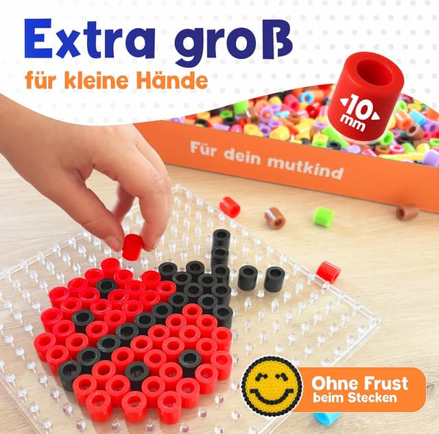 Detalle de MUTKIND 5x Bügelperlen Platten Groß 10mm