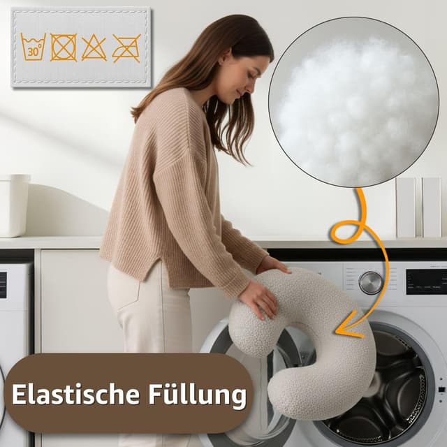 Detalle de Coussin d’allaitement Totsy Baby 130 cm (forme lune) – soutien grossesse et confort d’alimentation