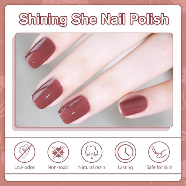 Detalle de Shining She UV Nagellack Set (HEMA-frei, TPO-frei) mit 6 Farben – 8 ml pro Flasche