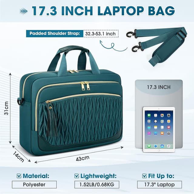 Detalle de RAINSMORE Laptoptasche 17,3 Zoll Businessbag