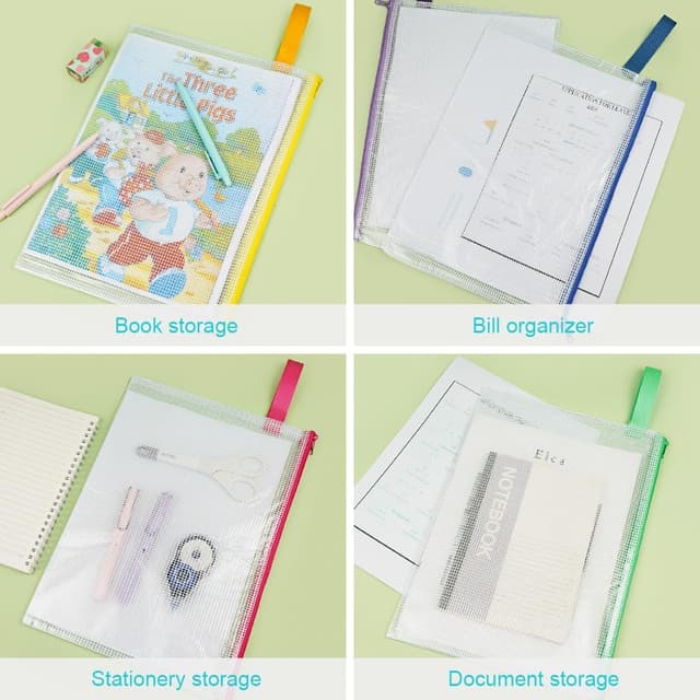 Thumbnail 6 de OFFCUP lot de pochettes A3 en PVC avec fermeture éclair (10 pièces) pour documents et dossiers