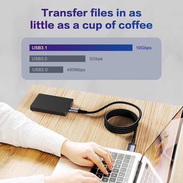 Detalle 2 de Dreaazhi USB C Data Cable 0.5m, USB 3.1 Gen 2