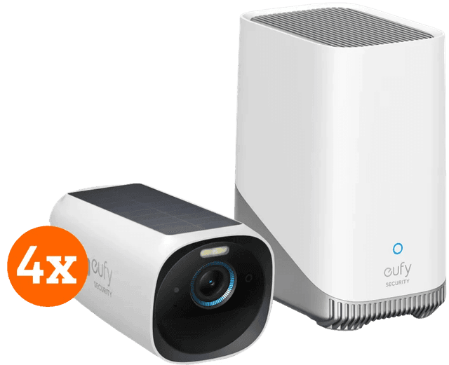 Detalle de eufy eufyCam 3 4er-Pack + HomeBase 3 mit 4K