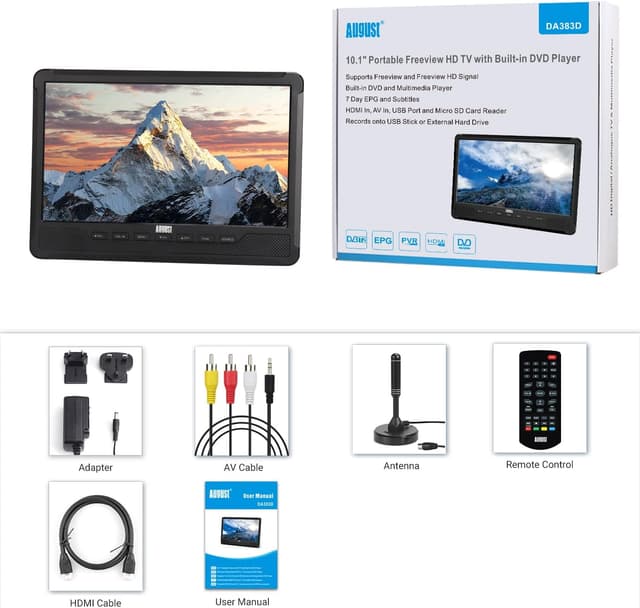 Thumbnail 6 de August DA383 Tragbarer HD Fernseher