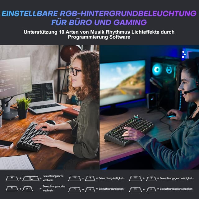 Thumbnail 3 de TECURS MK209 75% mechanische Tastatur đ