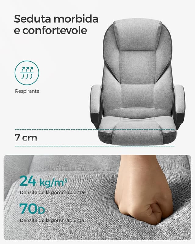 Thumbnail 3 de SONGMICS Ergonomica Poltrona direzionale 44–54 cm