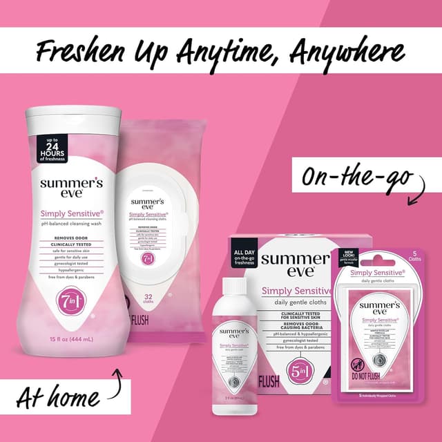 Thumbnail 4 de Summer's Eve Simply Sensitive Feminine Wipes 32ct