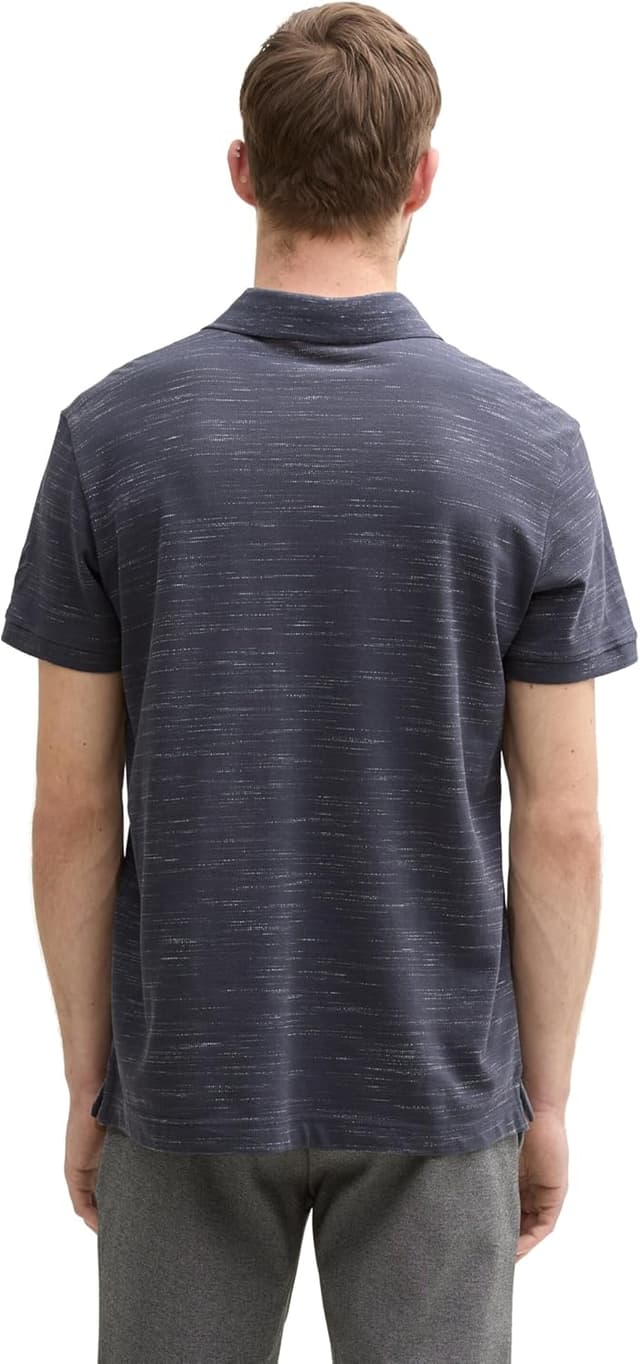 Detalle 2 de TOM TAILOR Polo Uomo in piqué effetto jaspeato con bottoncino decorativo