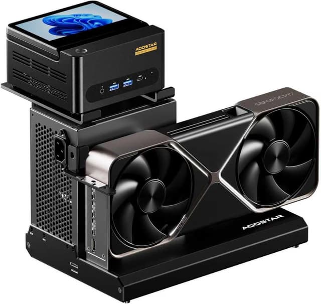 Detalle 2 de AOOSTAR EG01 eGPU-Dockstation mit OCuLink (PCIe 4.0 x4, bis zu 350 W) für Mini-PCs, Laptops und externe Grafikkarten