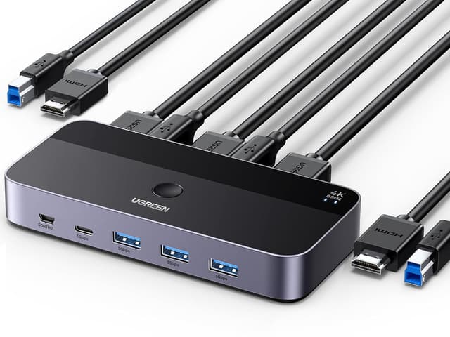 Detalle de UGREEN Switch KVM HDMI 4K 60Hz 2 entradas