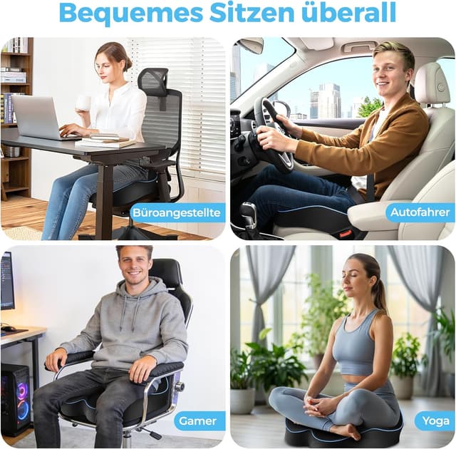 Detalle 2 de POOTACK Sitzkissen Memory-Schaum mit Griff